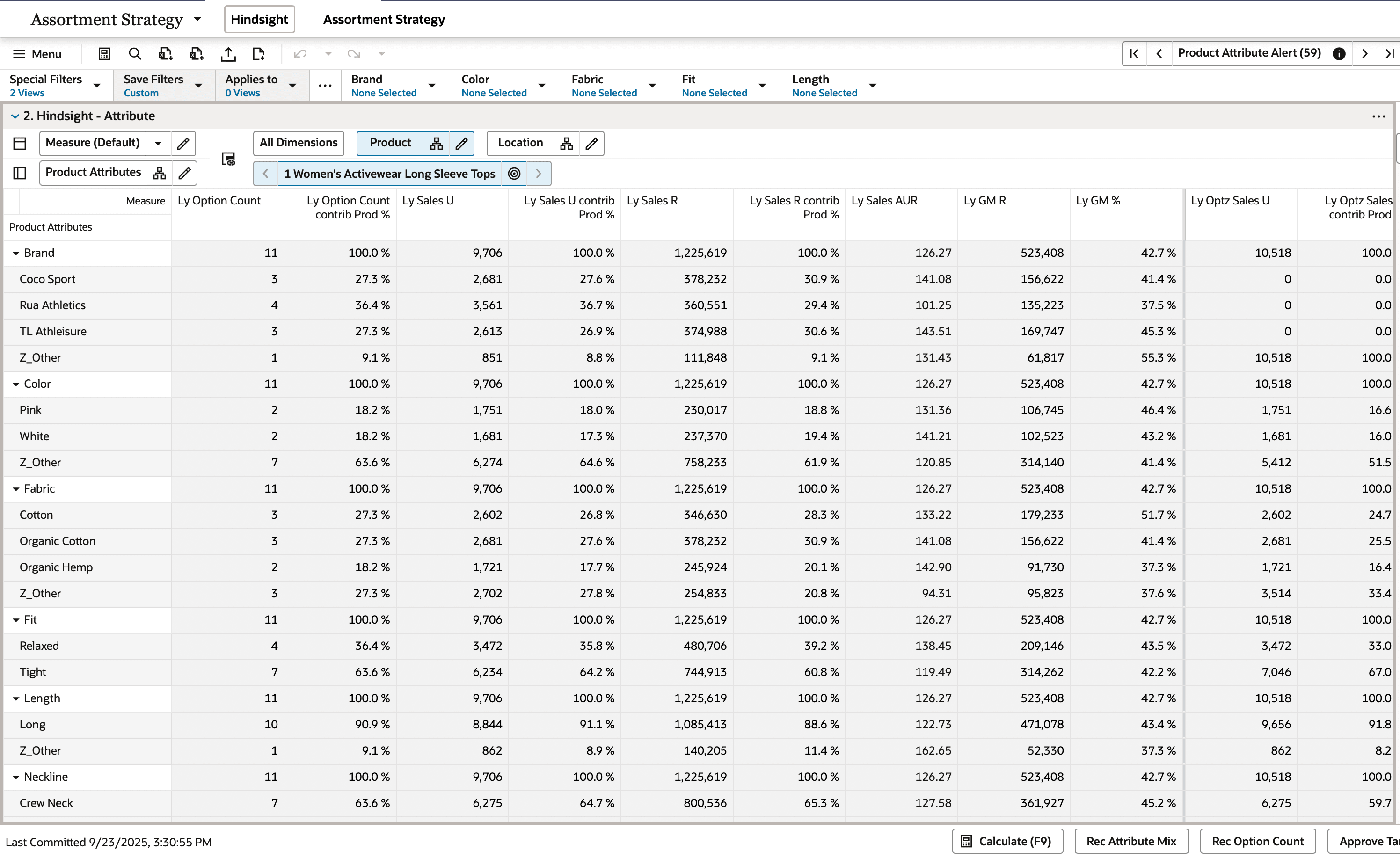 Hindsight Attribute View