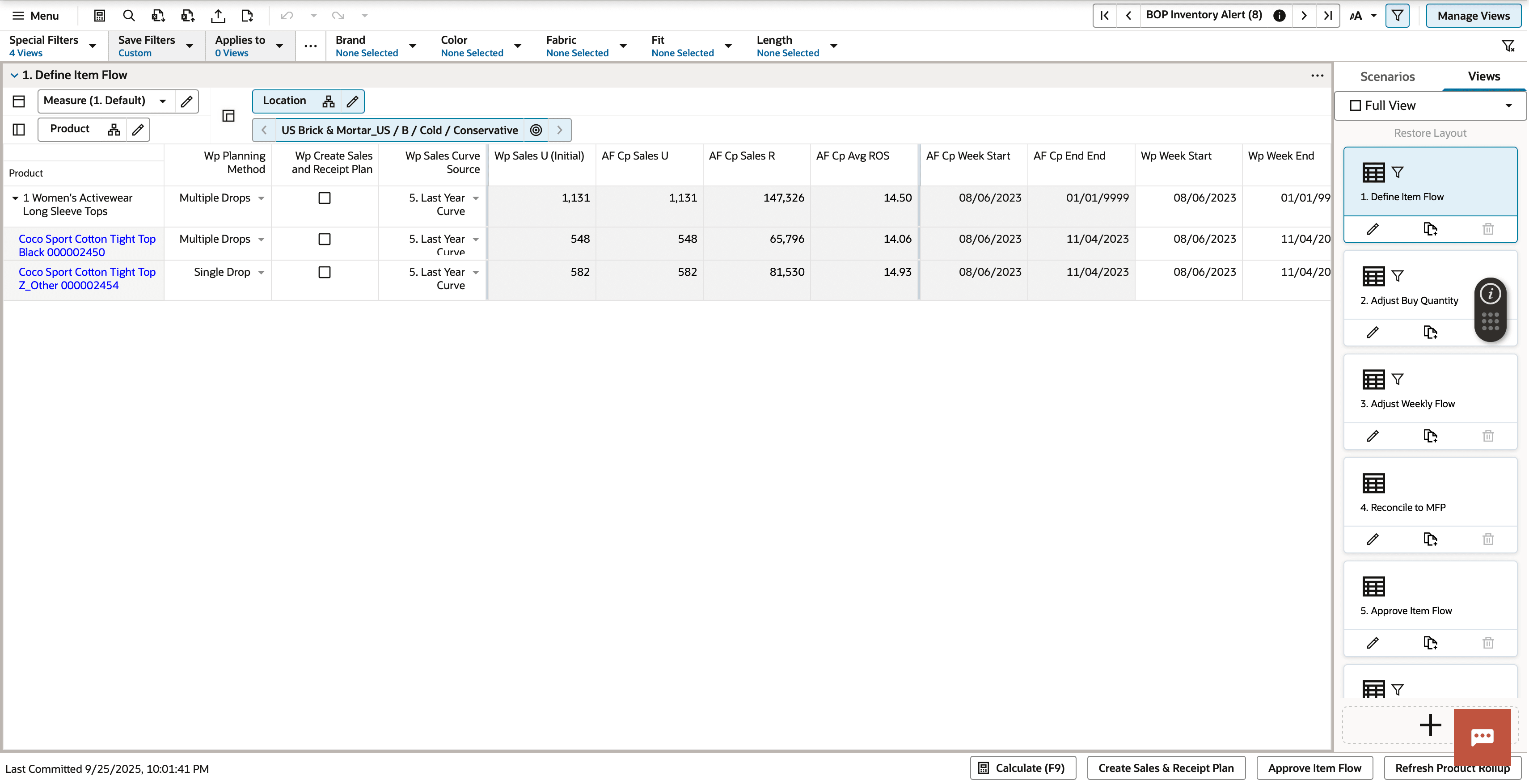Define Item Flow View