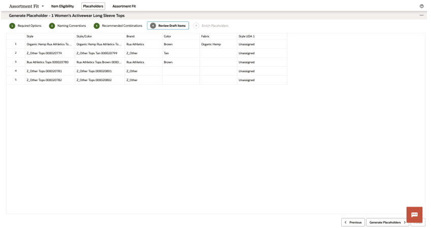 Generate Placeholders View