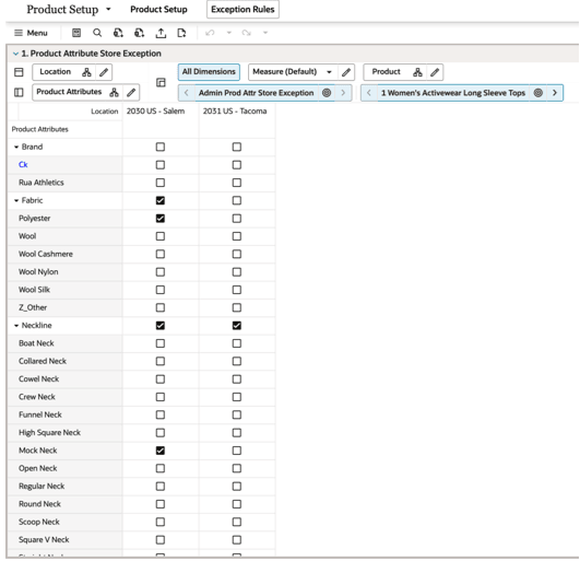 Product Attribute Store Exception View