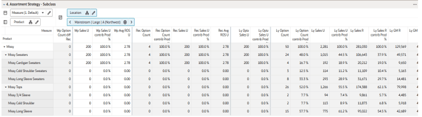 Assortment Strategy - Subclass View Assortment Strategy - Subclass View