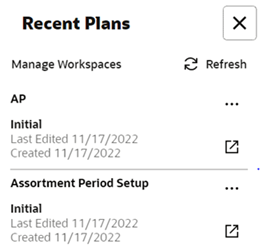 Recent Plans