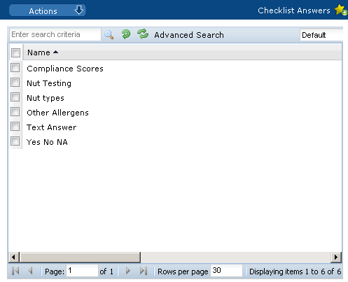 This figure shows the Checklist Answers.