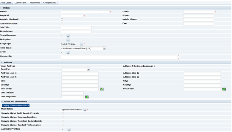 This figure shows the New User page for a Retailer user.