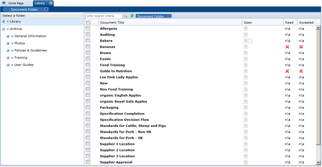 This figure shows the Folder Content page.