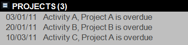 This figure shows the Project Items page. This figure shows the Project Items page.