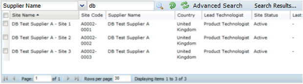 This figure shows the Simple Searcy Results page.