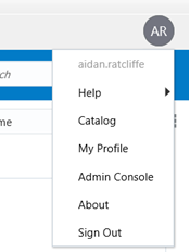 This figure shows the IDCS profile menu.