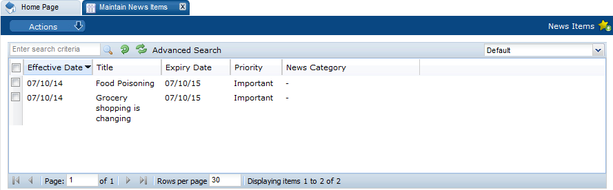 This figure shows the Maintain New Items page.