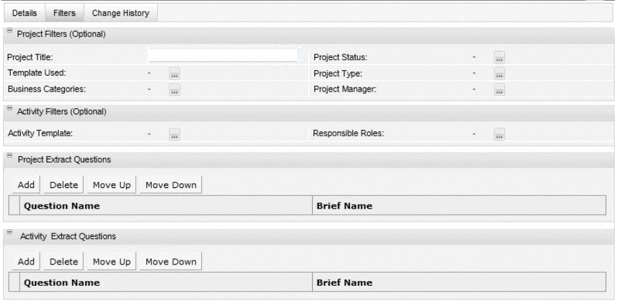 This figure shows the Extract Criteria Details for filters.