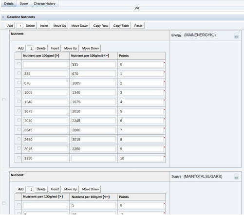 This figure shows the Baseline Nutrients page. This figure shows the Baseline Nutrients page.