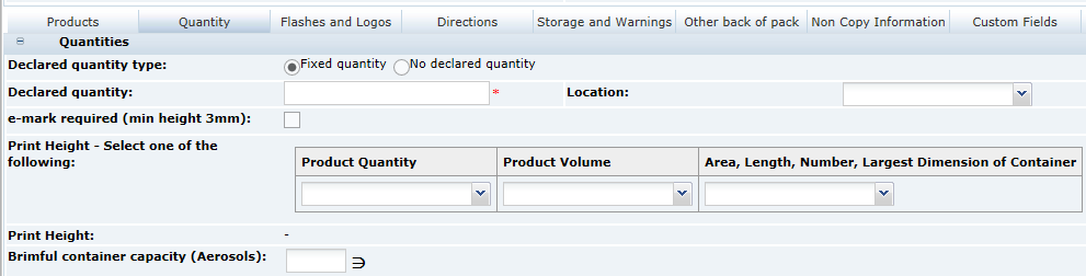 This figure shows the CNF OLC Quantity page. This figure shows the CNF OLC Quantity page.