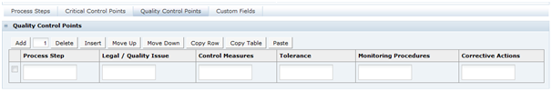 This shows the Food Specification Quality Control Points. This shows the Food Specification Quality Control Points.