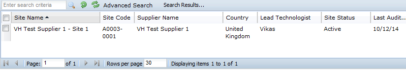 This figure shows the Advanced Search Results page. This figure shows the Advanced Search Results page.