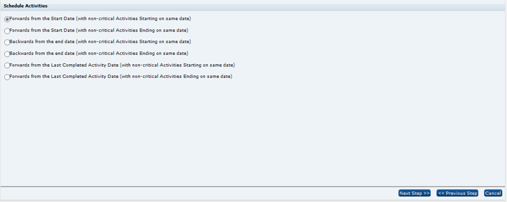 Schedule Activities Schedule Activities