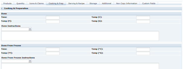 This shows the Food Specification Cooking & Preparation. This shows the Food Specification Cooking & Preparation.