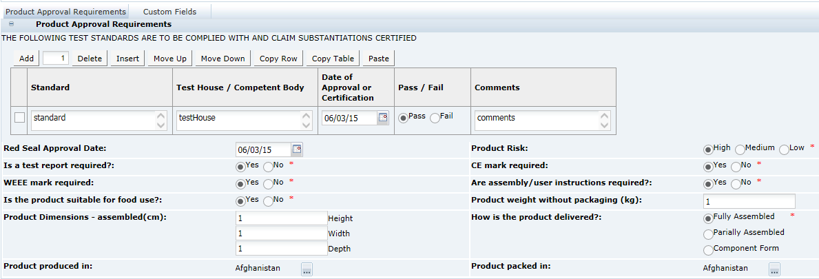 This shows the CNF Product Approval Requirements page. This shows the CNF Product Approval Requirements page.
