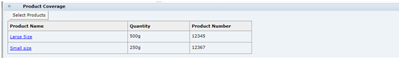 This shows the Food Specification Product Coverage field. This shows the Food Specification Product Coverage field.