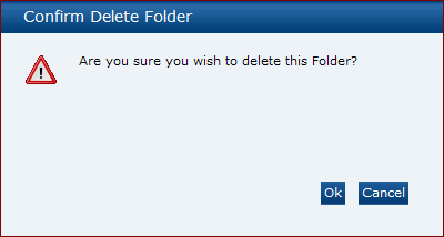 This figure shows the Delete Folder dialog box.