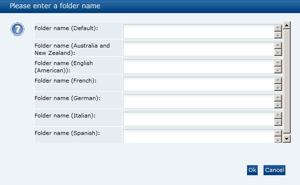 This figure shows the New Folder dialog box.