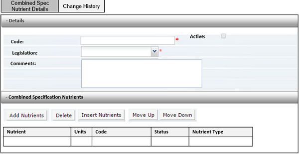 This graphic shows the Combined Spec Nutrient Details page.