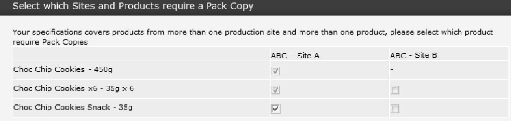 This figure shows the select what requires a pack copy.