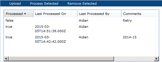 This figure shows the System Calendar Import page.