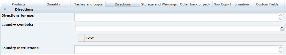 This figure shows the CNF OLC Directions page.