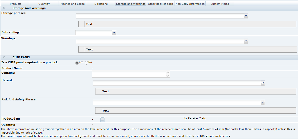 This figure shows the CNF OLC Storage and Warnings page.