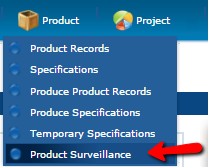 This figure shows the Product drop-down list.