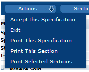 This figure shows the Produce Specification Acceptance Option.