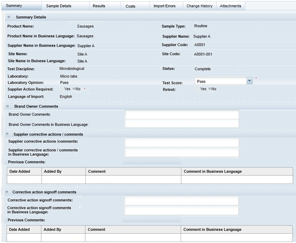 This figure shows the Surveillance Summary page.