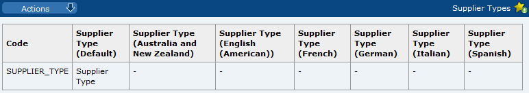 This figure shows the Supplier Types page.