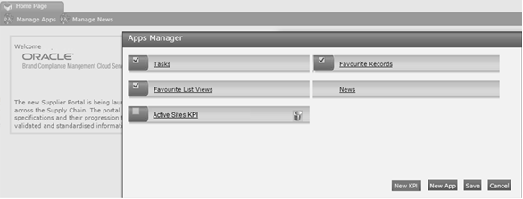 This figure shows the Apps Manager dialog box.