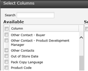 This figure shows the Select Retailer Contact Columns.