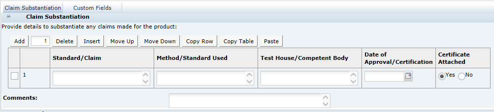 This figure shows the FNF Claim Substantiation page.