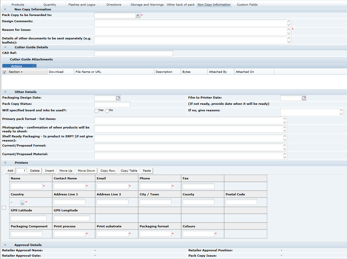 This figure shows the FNF Non Copy Information page.