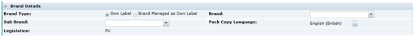 This figure shows the Produce Specification brand details.