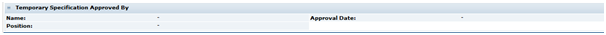 This figure shows the Temporary Specification Approved By.