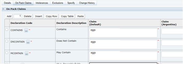 This figure shoes the On Pack Claims table. This figure shoes the On Pack Claims table.