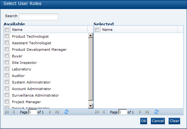 This figures shows the Select User Roles dialog box. This figures shows the Select User Roles dialog box.
