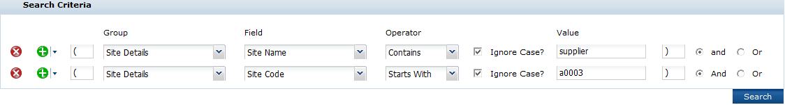 This figure shows the Advanced Search Criteria page. This figure shows the Advanced Search Criteria page.