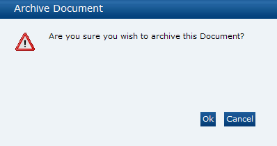 This figures shows the Archive Document dialog box.