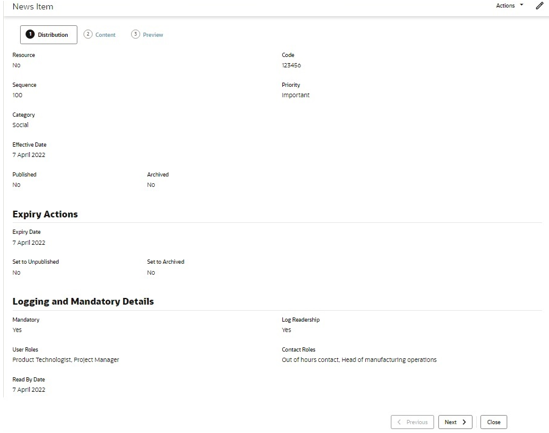 This image shows a form in read mode.
