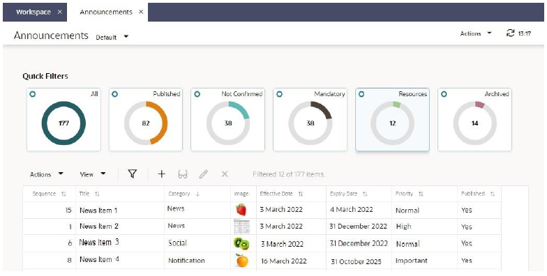 This image shows a list view. This image shows a list view.