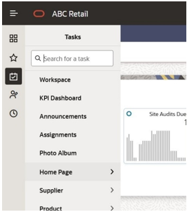 This image shows the Tasks menu. This image shows the Tasks menu.