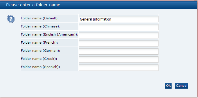 This figures shows the Edit Folder dialog box.