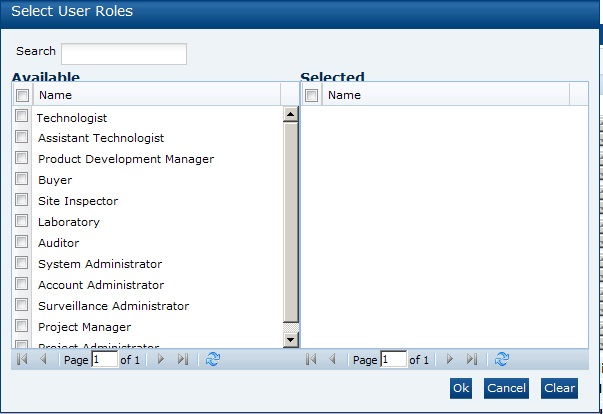 This figures shows the Select User Roles dialog box. This figures shows the Select User Roles dialog box.