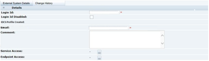 This figure shows the External System Details page.