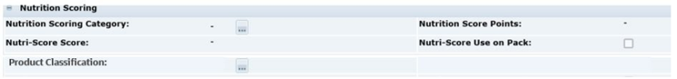 This image shows the Nutrition Scoring section.